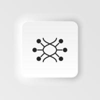 Genome, dna. Bioengineering neumorphic style vector icon. Biotechnology for health, researching. Molecular biology, biomedical and molecular engineering Neumorphism, neumorphic style icon