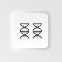 Genome, dna. Bioengineering neumorphic style vector icon. Biotechnology for health, researching. Molecular biology, biomedical and molecular engineering Neumorphism, neumorphic style icon