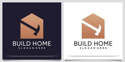 plantilla de diseño de logotipo de reparación de viviendas con elemento creativo y concepto único vector
