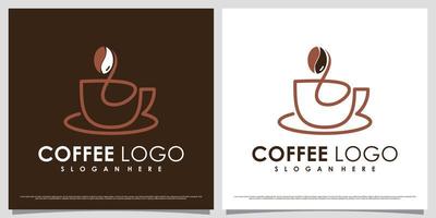 Coffee logo design template with creative element and unique concept vector