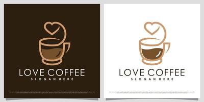 Coffee logo design template with creative element and unique concept vector