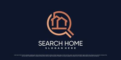 Home search logo design template with creative modern concept vector