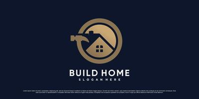 Home repair logo design template with creative element and unique concept vector