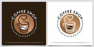 Coffee logo design template with creative element and unique concept vector