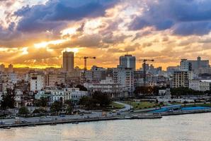 Sunset view at old city center, Havana, Cuba photo