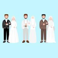 Set Of Muslim Wedding Couple Character vector