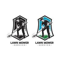 Lawn mower service logo icon isolated vector