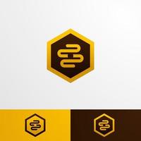 Honey bee logo template, modern and clean style suitable for company, vector eps format