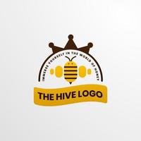 Honey bee logo template, modern and clean style suitable for company, vector eps format