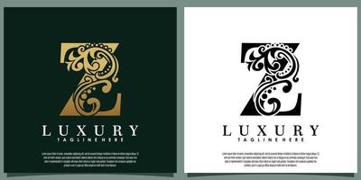 luxury logo design with initial letter Z vector