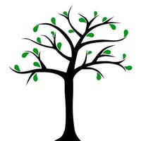 Beautiful tree with a few green leaves vector