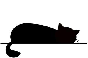 Lying cat with raised paw vector