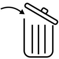 Open trash can vector