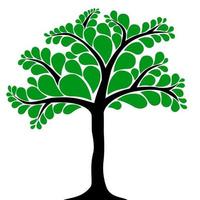 hermoso árbol con hojas verdes vector