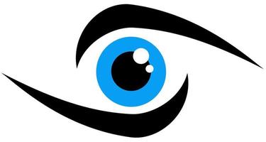 logotipo con un ojo azul vector