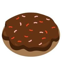 donut con glaseado de chocolate y chispas vector