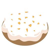 Donut with glaze and sprinkles vector