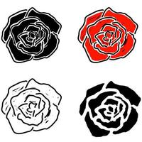 rosas negras, rojas y blancas vector