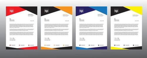 Corporate Letterhead Templates with Green Color Stripes. vector