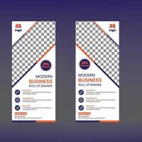 corporate business roll up banner signage standee design. vector