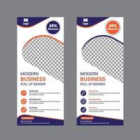 corporate business roll up banner signage stande vector