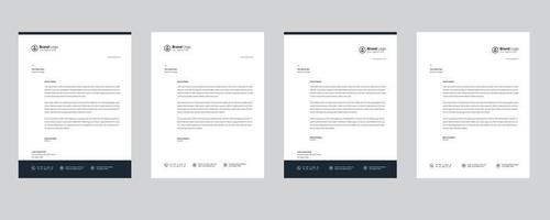 Modern Letterhead Design with clean blue color vector