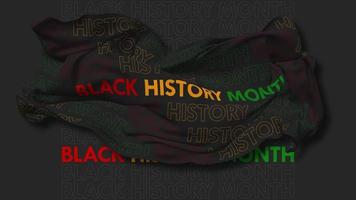 Black History Month Cloth Flying in Wind, Floating Cloth 3D Rendering, Chroma Key, Luma Matte Selection video