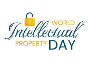 World Intellectual Property Day Illustration with Creativity and Light Bulb Idea for Web Banner or Landing Page in Flat Cartoon Hand Drawn Templates vector