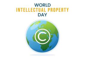 World Intellectual Property Day Illustration with Creativity and Light Bulb Idea for Web Banner or Landing Page in Flat Cartoon Hand Drawn Templates vector