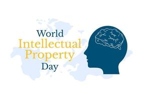 World Intellectual Property Day Illustration with Creativity and Light Bulb Idea for Web Banner or Landing Page in Flat Cartoon Hand Drawn Templates vector
