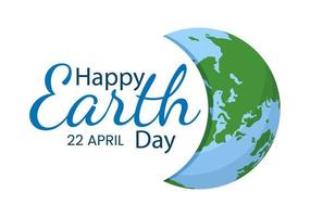 Happy Earth Day on April 22 Illustration with World Map Environment in Flat Cartoon Hand Drawn for Web Banner or Landing Page Templates vector