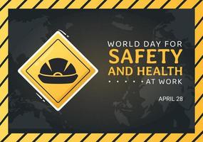 World Day Of Safety and Health at Work on April 28 Illustration with Mechanic Tool in Flat Cartoon Hand Drawn for Web Banner or Landing Page Template vector