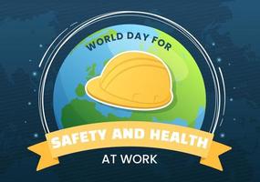 World Day Of Safety and Health at Work on April 28 Illustration with Mechanic Tool in Flat Cartoon Hand Drawn for Web Banner or Landing Page Template vector