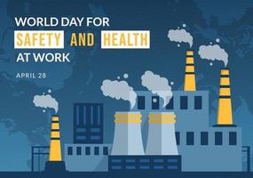 World Day Of Safety and Health at Work on April 28 Illustration with Mechanic Tool in Flat Cartoon Hand Drawn for Web Banner or Landing Page Template vector