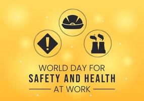 World Day Of Safety and Health at Work on April 28 Illustration with Mechanic Tool in Flat Cartoon Hand Drawn for Web Banner or Landing Page Template vector