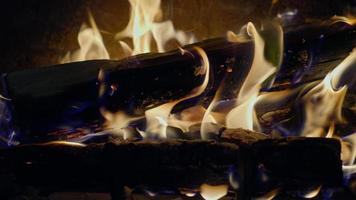 Flames in a Fireplace video