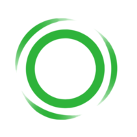 logotipo simple círculo verde con tres pétalos png