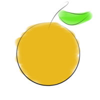 doodle ilustração de uma laranja png