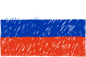 Russia National Country Flag Pencil Color Sketch Illustration with Transparent Background png