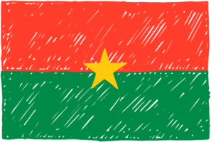 burkina faso nazionale nazione bandiera matita colore schizzo illustrazione con trasparente sfondo png