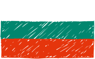 bulgarien nationell Land flagga penna Färg skiss illustration med transparent bakgrund png