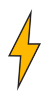 icono de flash de iluminación de truenos y pernos, símbolo de energía eléctrica png