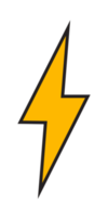 Thunder and bolt lighting flash icon, electric power symbol png