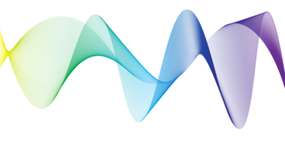 lignes d'onde dégradé multicolore dynamique fluide isolé sur fond transparent png