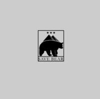 Logo Save bear Free Vector