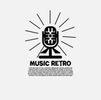 Retro music logo Free Vector