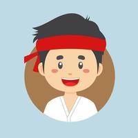 avatar de un personaje de karate vector