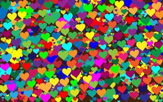 Valentine's day random color Seamless hearts background vector