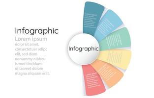 Infographic propeller template for business information presentation. Vector geometric elements. pastel modern workflow diagrams. Report plan 6 topics