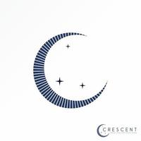 Moon or Crescent ans star with cutting line image graphic icon logo design abstract concept vector stock. Can be used as a symbol related to romance.